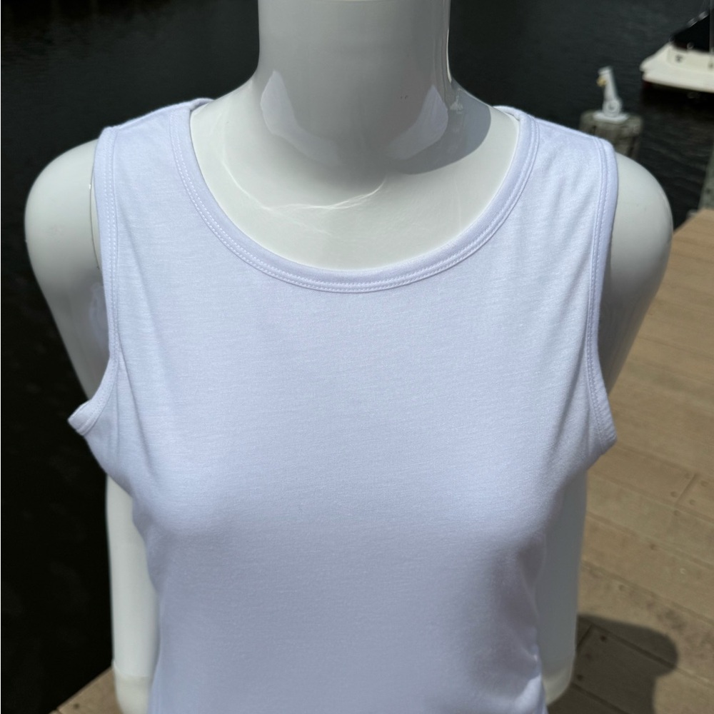 Basic Ruched White Dress 👗 - Picture 3 of 9
